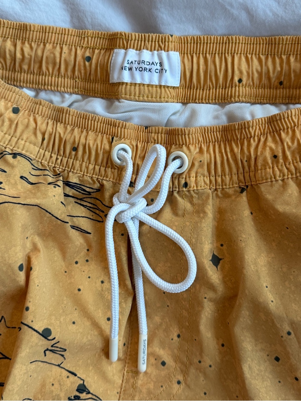 Saturdays New York City Mustard and Rust Scenic Swim Trunks - Picture 6 of 6